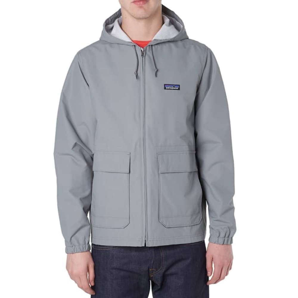 PATAGONIA LINED BAGGIES SHORT PARKA Sz: L color Feather Grey